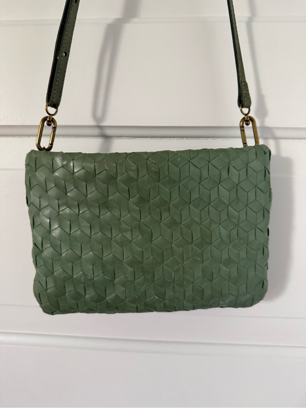 Madewell Sage Green Woven Shoulder Bag